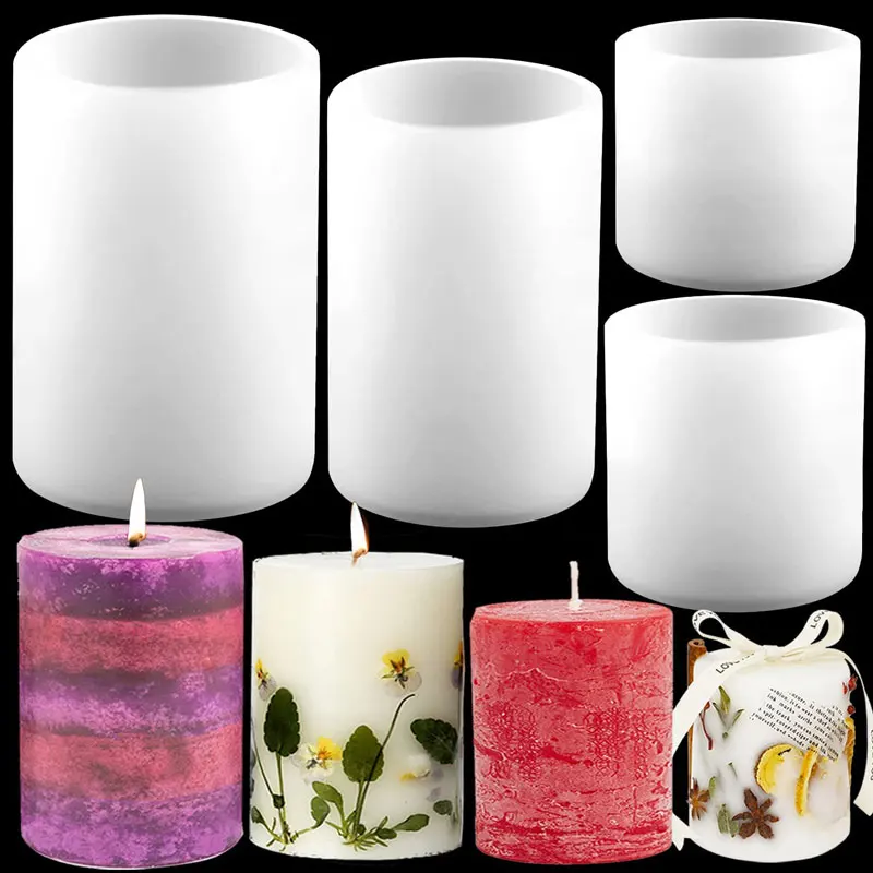 Soap Making Chemical - Moldes cilíndricos de silicona para velas,